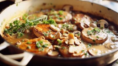 noix saint Jacques sauce vin blanc et champignons